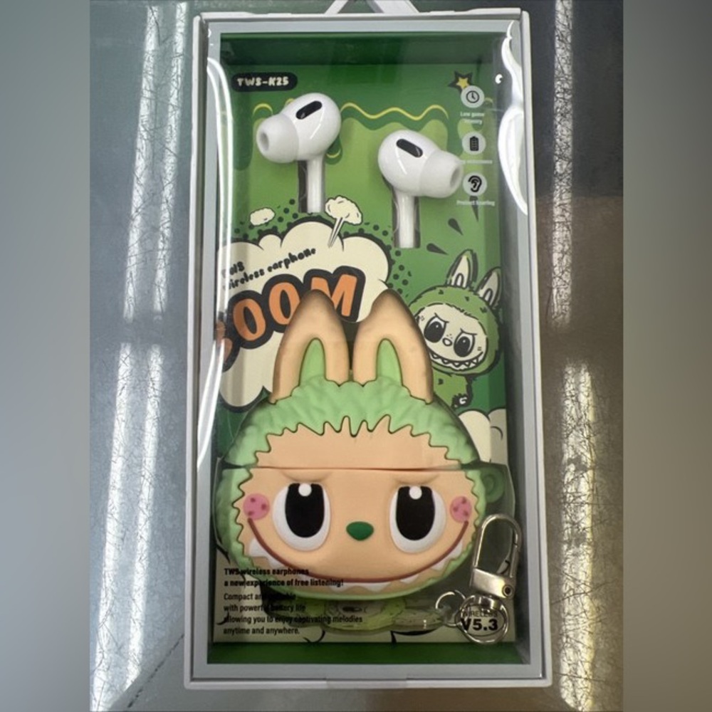 Green TWS Labubu Wireless Earphones